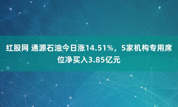 红股网 通源石油今日涨14.51%，5家机构专用席位净买入3.85亿元
